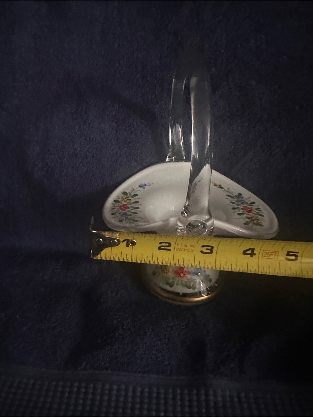 Poschinger hand-painted glass basket vase - Picture 5 of 7
